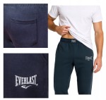 EVERLAST spodnie dresowe bawełniane FRENCH TERRY r. XL granatowe