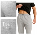 EVERLAST spodnie dresowe bawełniane FRENCH TERRY r. XL szary melanż