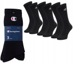 CHAMPION Skarpety sportowe długie 3PAK r. 39/42 czarne