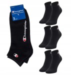 CHAMPION skarpety quarter zakostki 3PAK r. 39/42 czarne